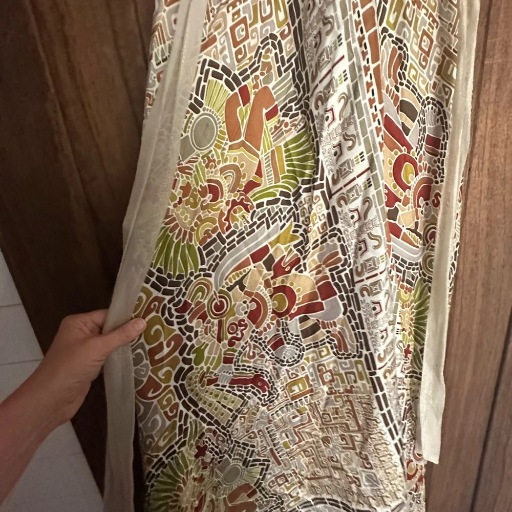 Geometric Patterned Scarf dress Nicole Miller - Picture 6 of 13